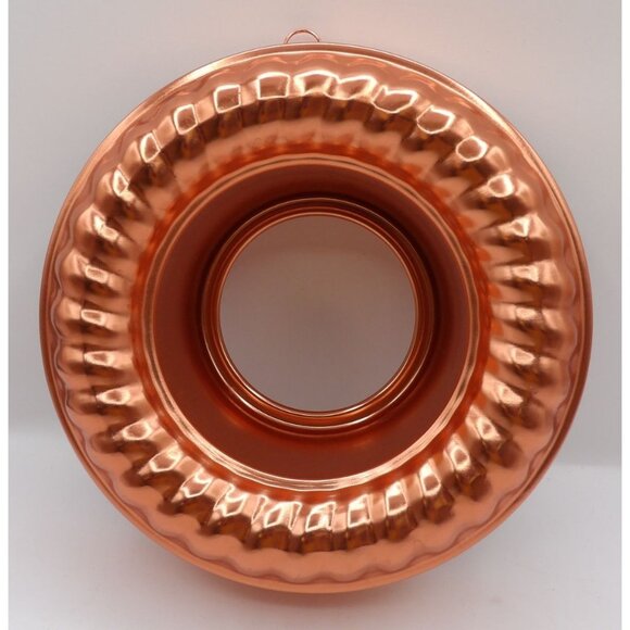 VTG. Mirro Copper Gelatin Mold 6 Cup Round Ring With Hanging Loop - Picture 1 of 3